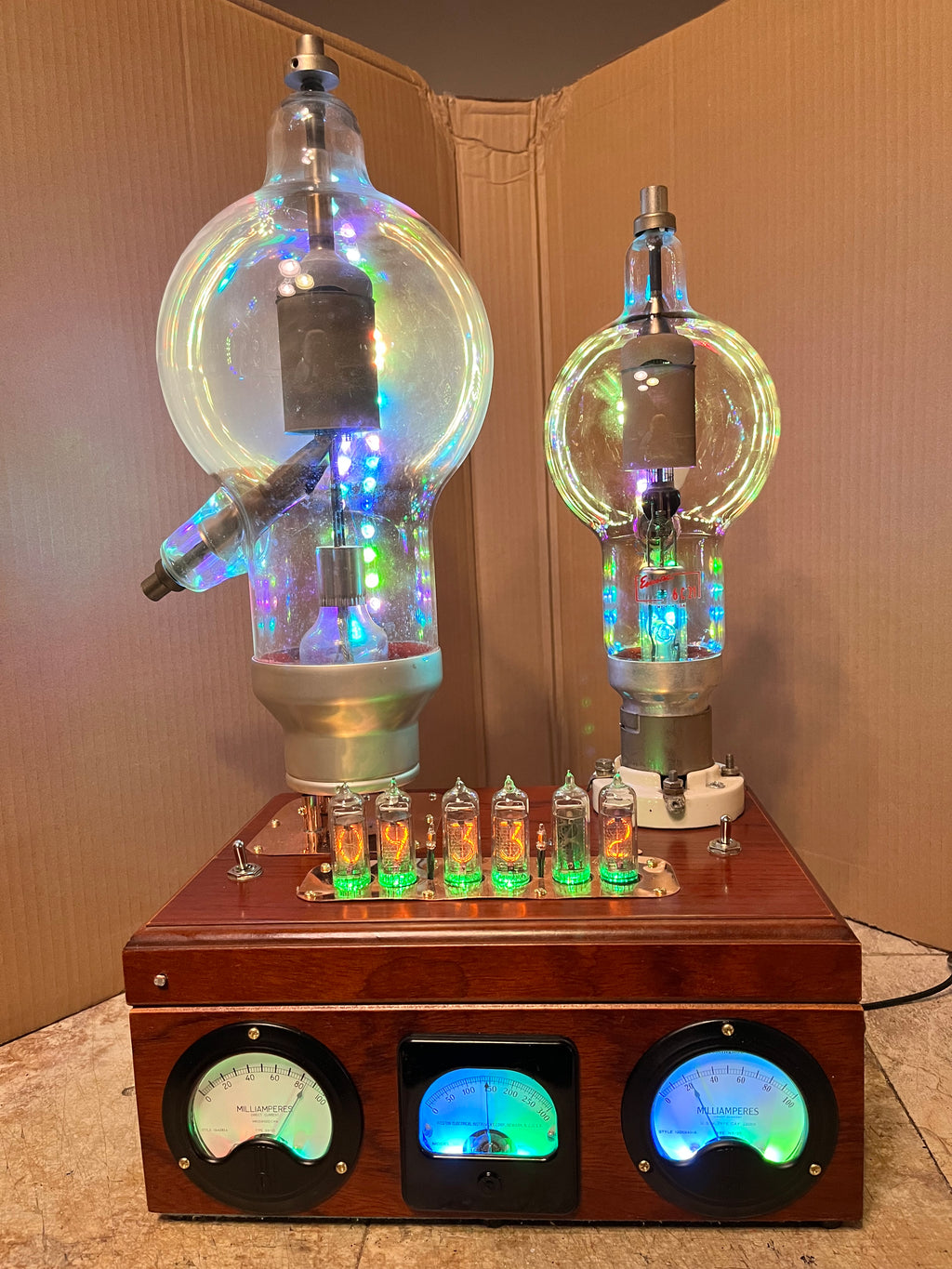 Museum Series Nixie Clock – Handmade Steampunk Timepiece by Greg
