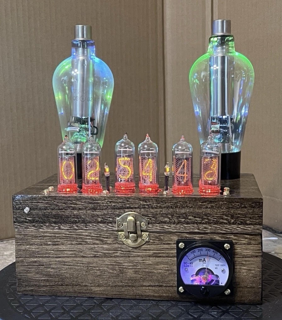 Handmade IN-14 Nixie Tube Clock – One-of-a-Kind Steampunk Art Clock