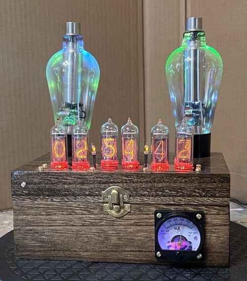 Handmade IN-14 Nixie Tube Clock – One-of-a-Kind Steampunk Art Clock