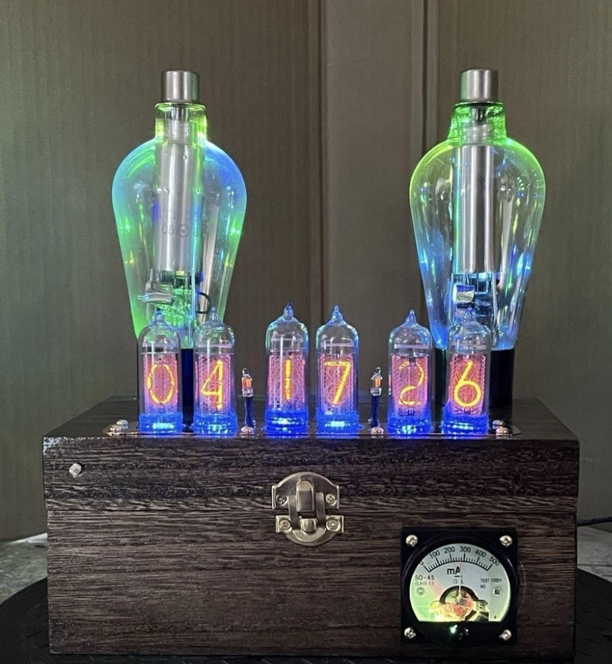 Handmade IN-14 Nixie Tube Clock – One-of-a-Kind Steampunk Art Clock