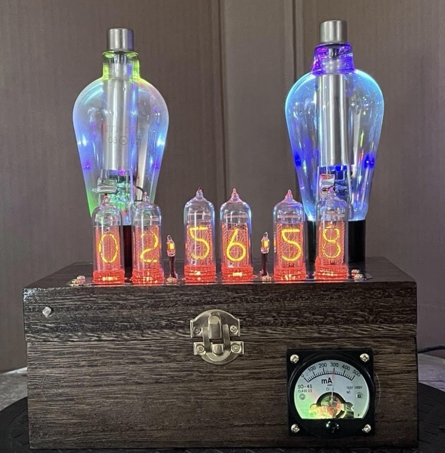 Handmade IN-14 Nixie Tube Clock – One-of-a-Kind Steampunk Art Clock